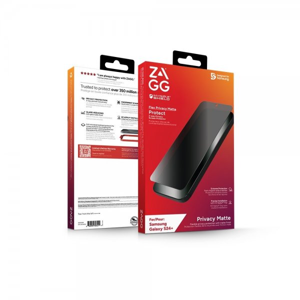 ZAGG InvisibleShield Samsung Galaxy S24 Plus Skærmbeskyttelse Flex Privacy Matte