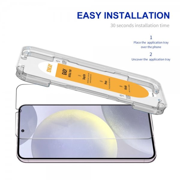 Enkay Samsung Galaxy S24 Plus Skærmbeskytter med Monteringsramme Easy Install