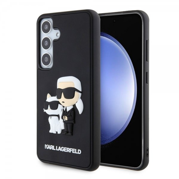 Karl Lagerfeld Samsung Galaxy S24 Cover 3D Rubber Karl & Choupette Sort