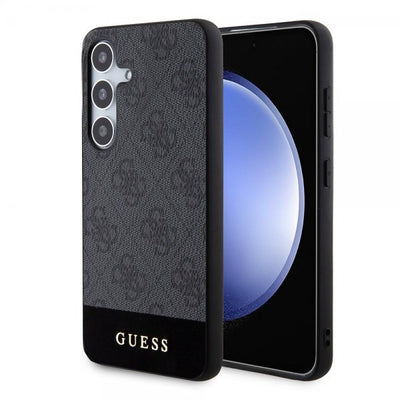 Guess Samsung Galaxy S24 Skal Bottom Stripe Metal Logo Sort