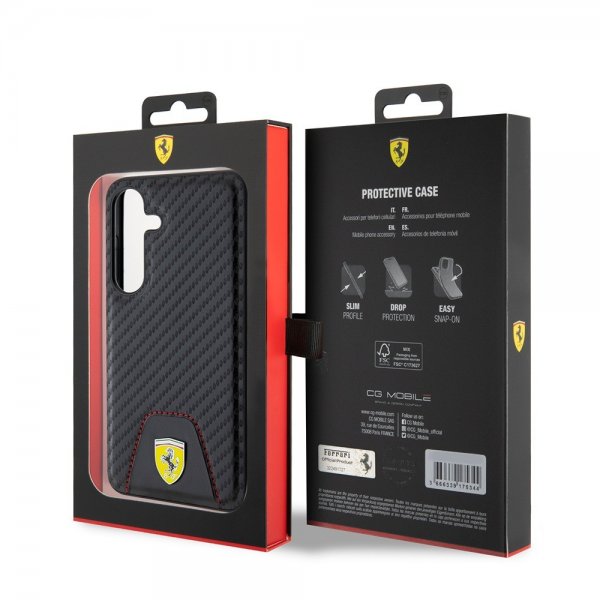 Ferrari Samsung Galaxy S24 Cover Carbon & Stripe Sort