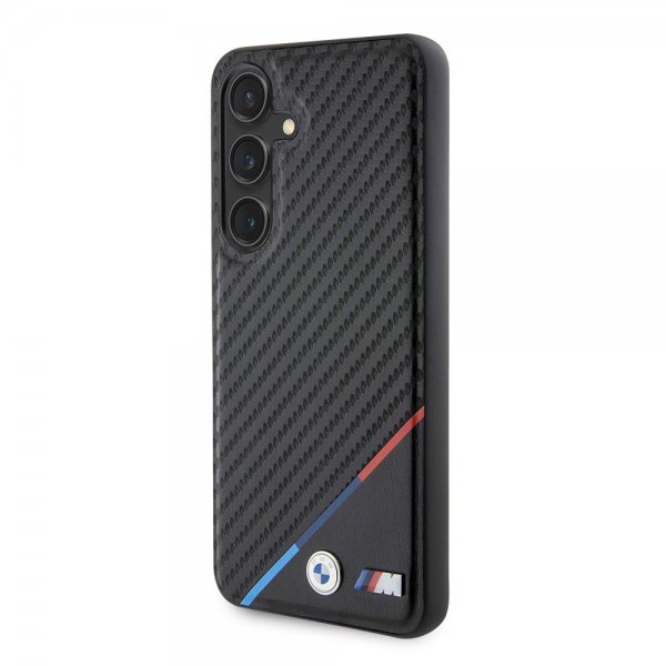 BMW Samsung Galaxy S24 Cover Carbon Tricolor Stripe MagSafe Sort
