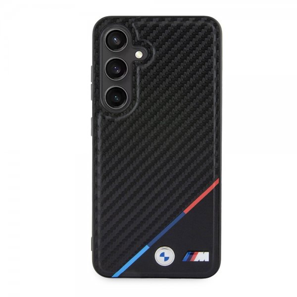 BMW Samsung Galaxy S24 Cover Carbon Tricolor Stripe MagSafe Sort