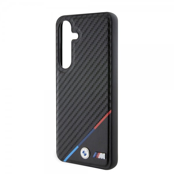 BMW Samsung Galaxy S24 Cover Carbon Tricolor Stripe MagSafe Sort