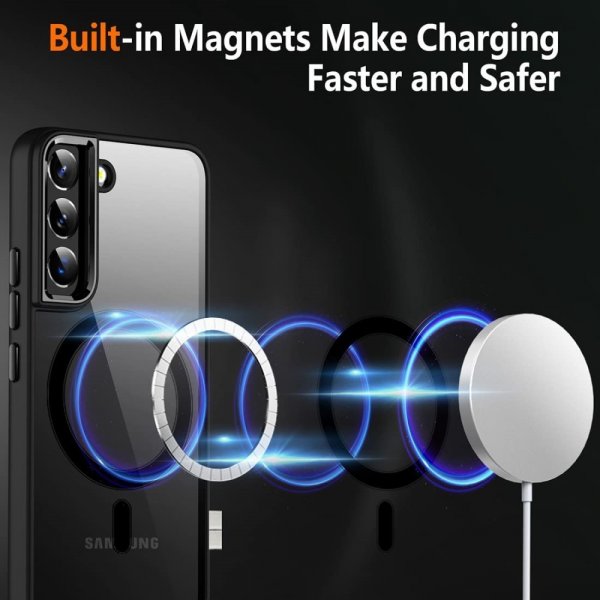 Samsung Galaxy S24 Cover Farvet Kant MagSafe Sort
