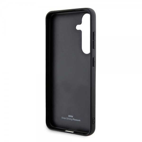 BMW Samsung Galaxy S24 Cover Ægte Læder Tekstureret Sort