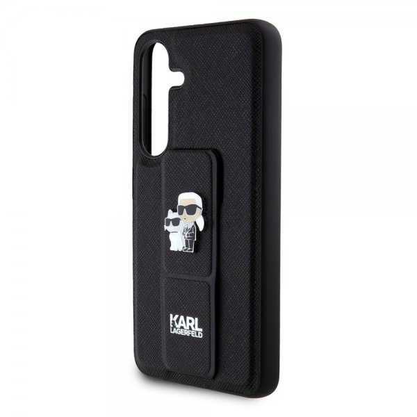 Karl Lagerfeld Samsung Galaxy S24 Cover Grip & Stand Saffiano Sort