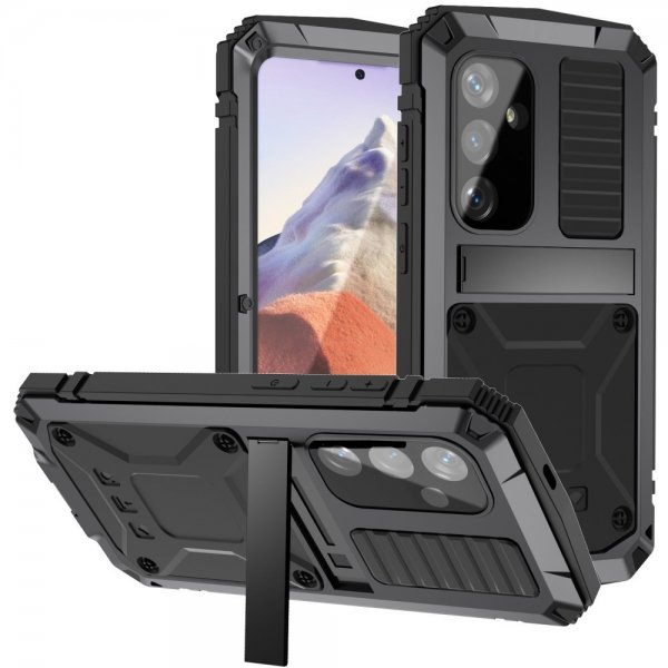 R-JUST Samsung Galaxy S24 Cover Metal Stødsikkert Sort