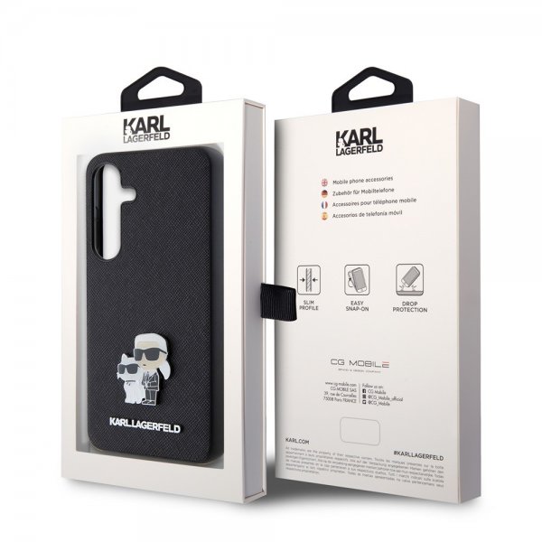 Karl Lagerfeld Samsung Galaxy S24 Cover Saffiano Karl & Choupette Sort