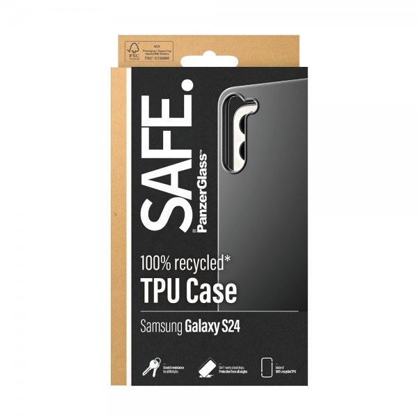 SAFE by PanzerGlass Samsung Galaxy S24 Cover Blødt TPU-etui Sort