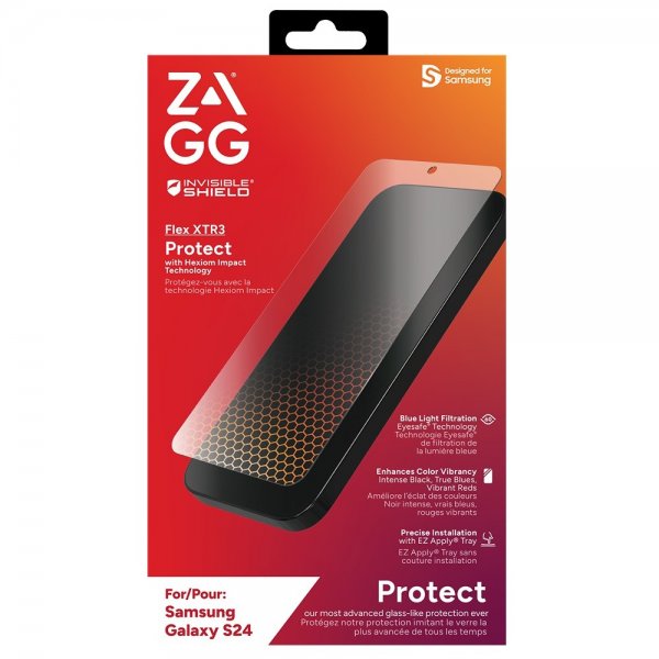 ZAGG InvisibleShield Samsung Galaxy S24 Skærmbeskytter Flex XTR3