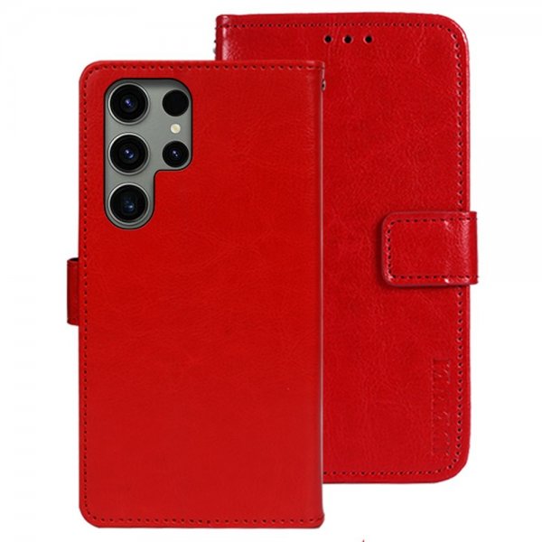 Samsung Galaxy S24 Ultra Etui Lædertekstur Rød