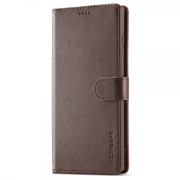 Lc.Imeeke Samsung Galaxy S24 Ultra Cover med Kortlomme Standerfunktion Mørkebrun