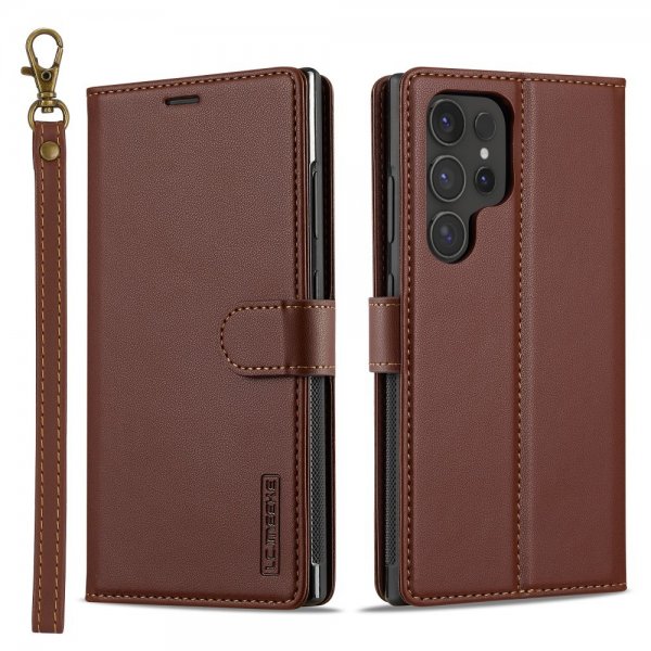 Lc.Imeeke Samsung Galaxy S24 Ultra Cover med aftageligt etui L2 Series MagSafe Brun