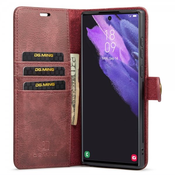 Dg.Ming Samsung Galaxy S24 Ultra Etui med Aftageligt Cover Rød