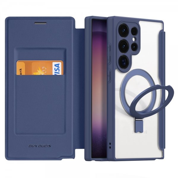 Dux Ducis Samsung Galaxy S24 Ultra Cover Skin X Pro Series Kickstand MagSafe Blå