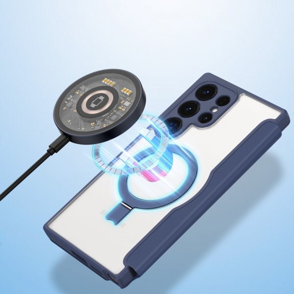 Dux Ducis Samsung Galaxy S24 Ultra Cover Skin X Pro Series Kickstand MagSafe Blå