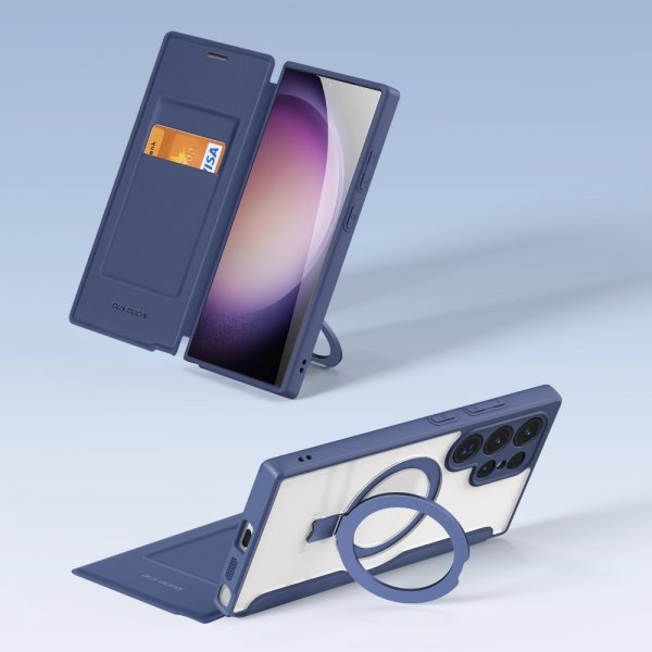 Dux Ducis Samsung Galaxy S24 Ultra Cover Skin X Pro Series Kickstand MagSafe Blå