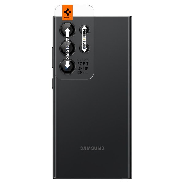 Spigen Samsung Galaxy S24 Ultra Kamerabeskyttelse GLAS.tR EZ Fit Optik Pro 2-pak Sort