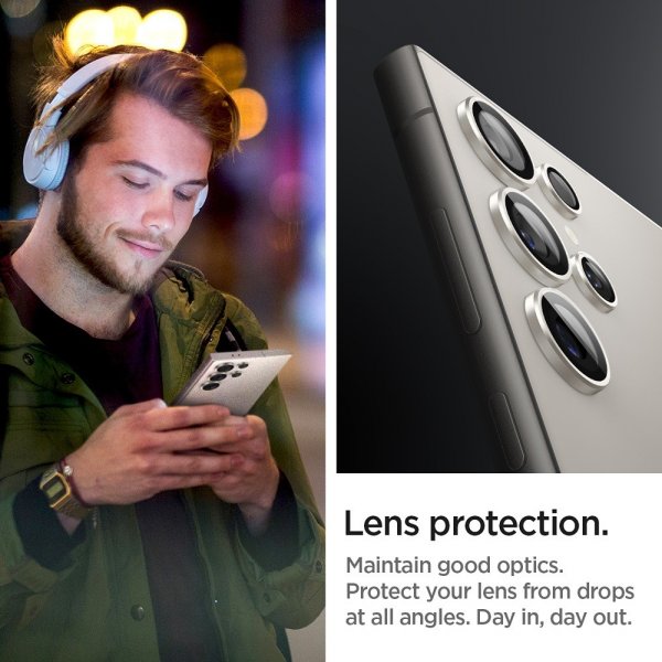 Spigen Samsung Galaxy S24 Ultra Kamerabeskyttelse GLAS.tR EZ Fit Optik Pro 2-pak Grå