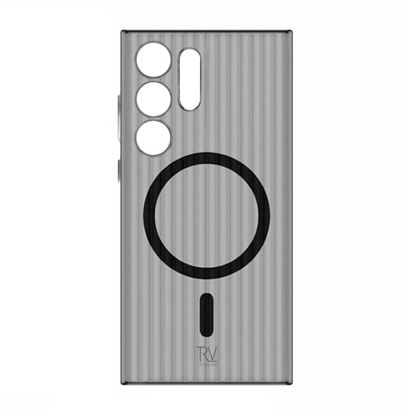 Rvelon Samsung Galaxy S24 Ultra Cover Bølget MagSafe Grå