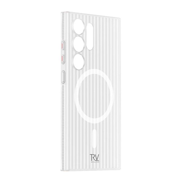 Rvelon Samsung Galaxy S24 Ultra Cover Bølget MagSafe Hvid