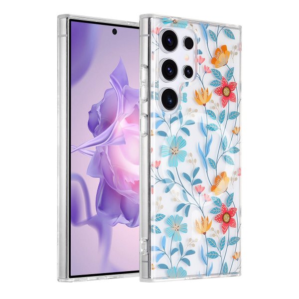 Samsung Galaxy S24 Ultra Cover Blomstermønster MagSafe Grene
