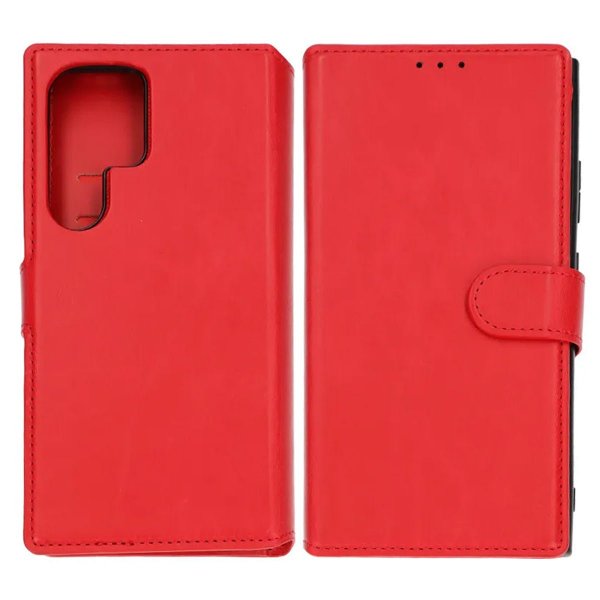 Rvelon Samsung Galaxy S24 Ultra Cover Magnetisk Aftageligt Etui Rød