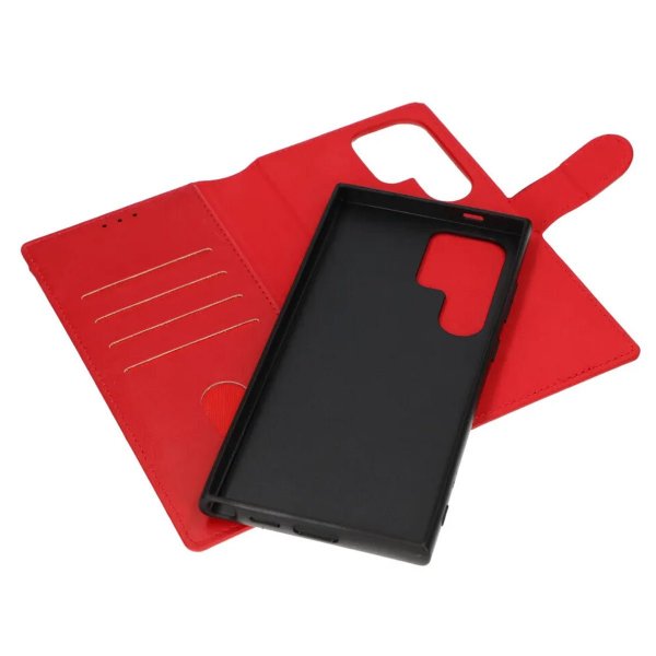 Rvelon Samsung Galaxy S24 Ultra Cover Magnetisk Aftageligt Etui Rød
