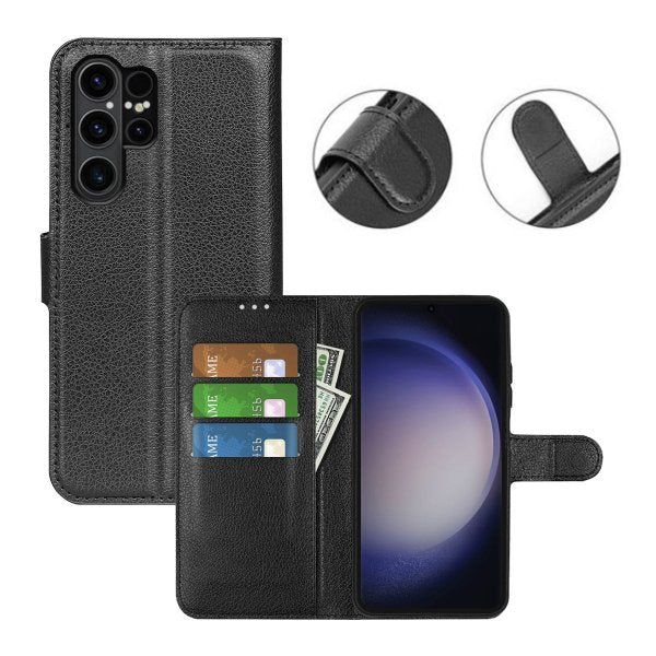 Samsung Galaxy S24 Ultra Cover med Stativ Sort