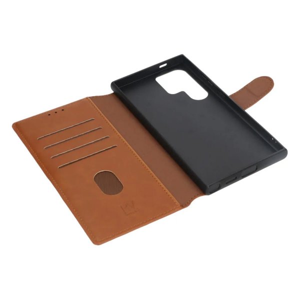 Rvelon Samsung Galaxy S24 Ultra Cover 4 Kortrum Brun