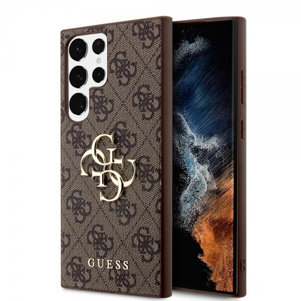 Guess Samsung Galaxy S24 Ultra Cover 4G Metal Logo Brun