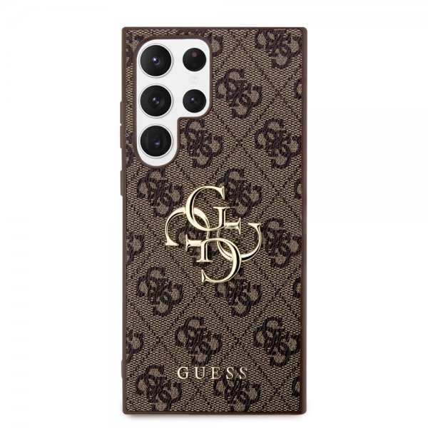 Guess Samsung Galaxy S24 Ultra Cover 4G Metal Logo Brun