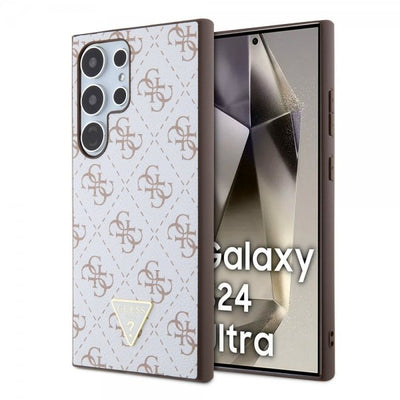 Guess Samsung Galaxy S24 Ultra Cover 4G Print Grained Hvid