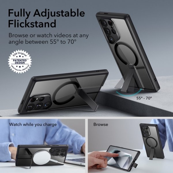 ESR Samsung Galaxy S24 Ultra Cover Boost Flickstand MagSafe Frostet Transparent
