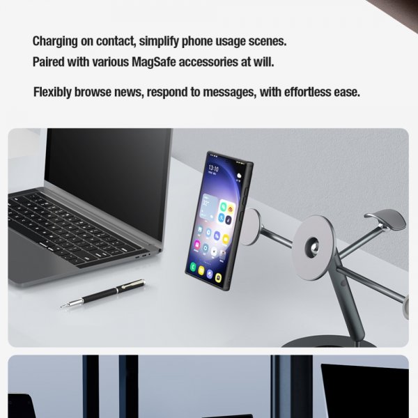 Nillkin Samsung Galaxy S24 Ultra Cover CamShield Prop Læder MagSafe Sort
