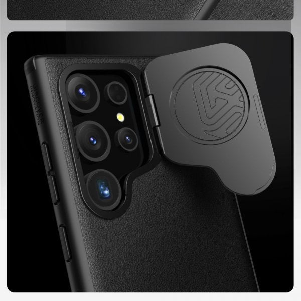 Nillkin Samsung Galaxy S24 Ultra Cover CamShield Prop Læder MagSafe Sort