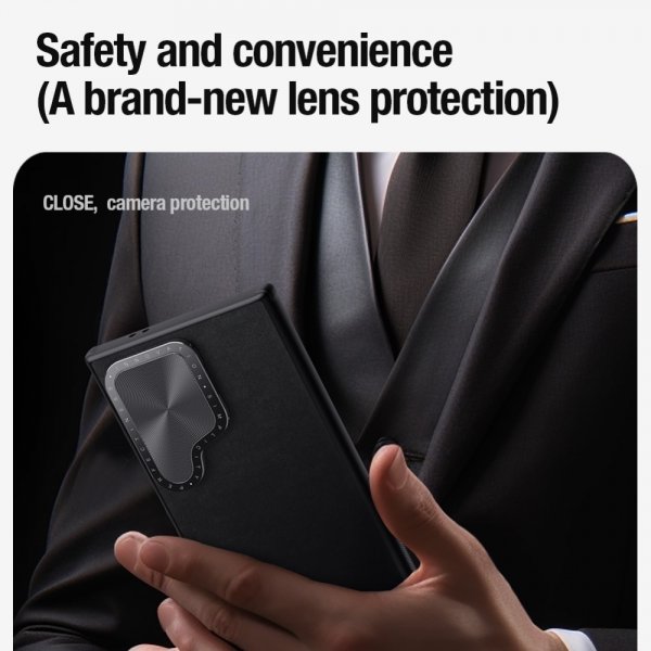 Nillkin Samsung Galaxy S24 Ultra Cover CamShield Prop Læder MagSafe Sort