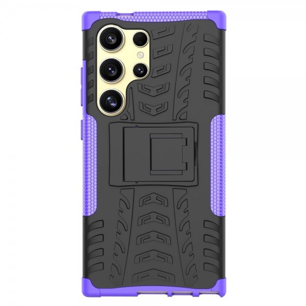 Samsung Galaxy S24 Ultra Cover Dækmønster Stativfunktion Lilla