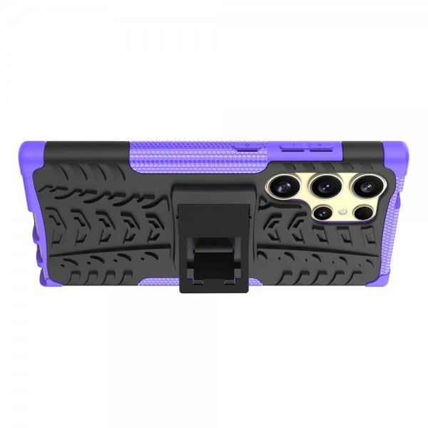 Samsung Galaxy S24 Ultra Cover Dækmønster Stativfunktion Lilla