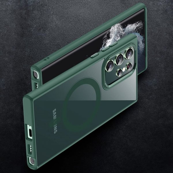 Samsung Galaxy S24 Ultra Cover Farvet Kant MagSafe Grøn
