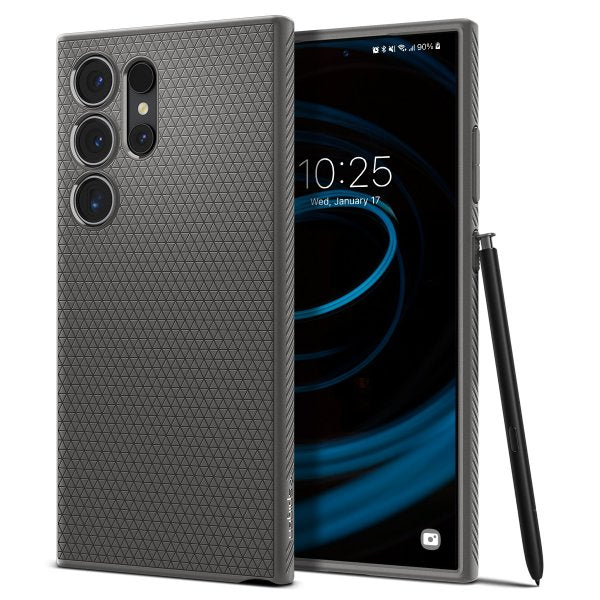 Spigen Samsung Galaxy S24 Ultra Cover Liquid Air Marble Grey