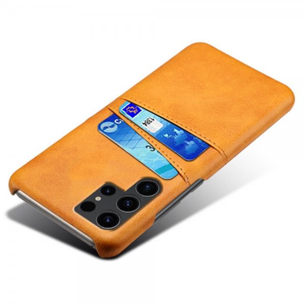 Samsung Galaxy S24 Ultra Cover med to Kortlommer Lysebrun