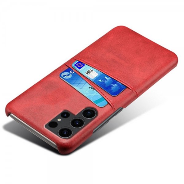 Samsung Galaxy S24 Ultra Cover med to Kortlommer Rød
