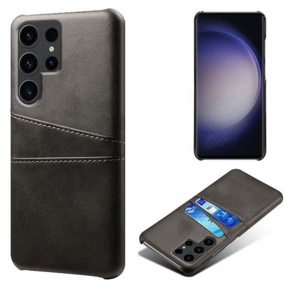 Samsung Galaxy S24 Ultra Cover med to Kortlommer Sort