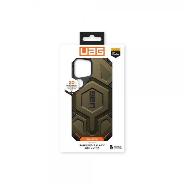 Urban Armor Gear (UAG) Samsung Galaxy S24 Ultra Cover Monarch Kevlar Element Green