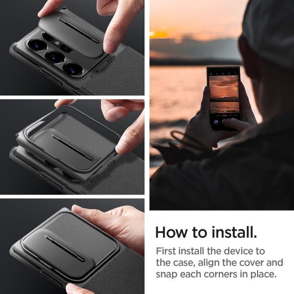 Spigen Samsung Galaxy S24 Ultra Cover Optik Armor Sort