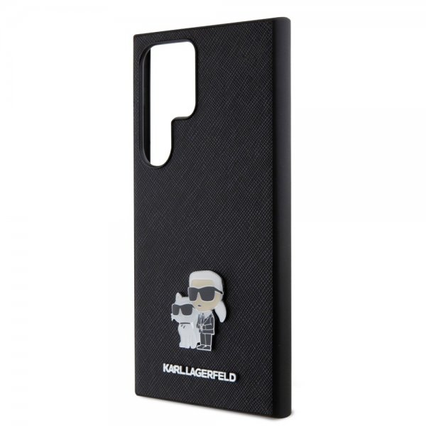 Karl Lagerfeld Samsung Galaxy S24 Ultra Cover Saffiano Karl & Choupette Sort