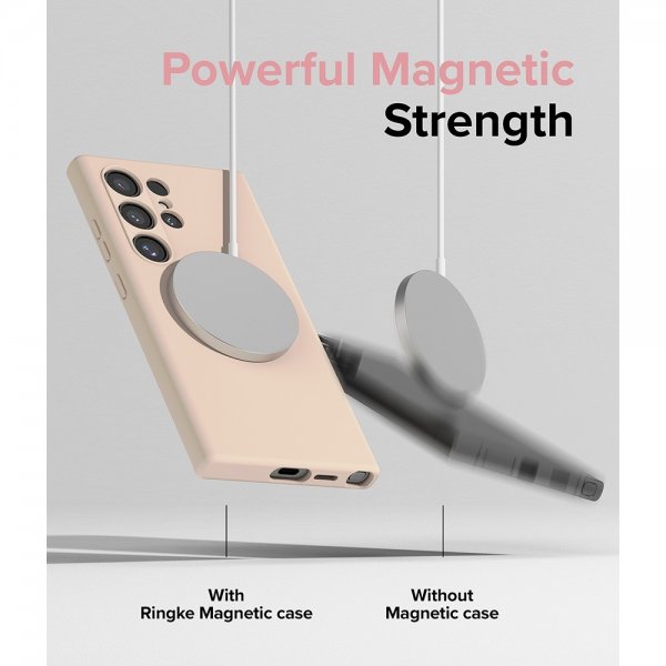 Ringke Samsung Galaxy S24 Ultra Cover Silikone Magnetic Pink Sand