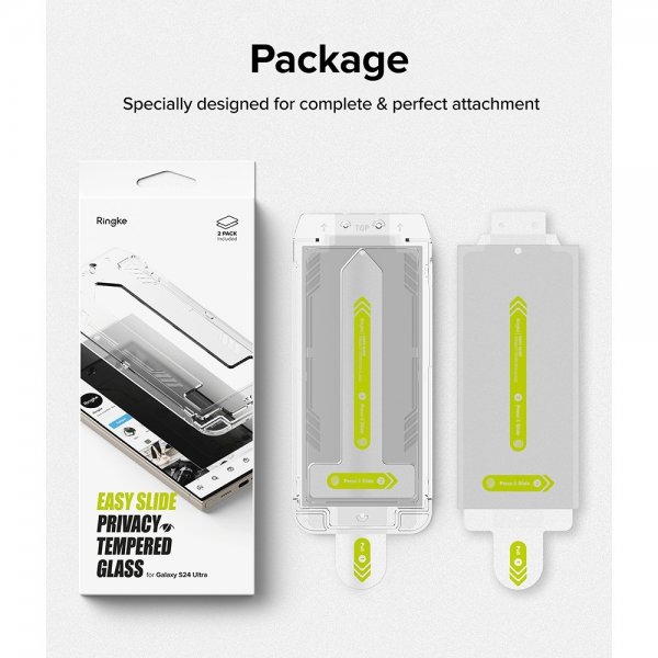Ringke Samsung Galaxy S24 Ultra Skærmbeskytter Easy Slide Privacy 2-pak